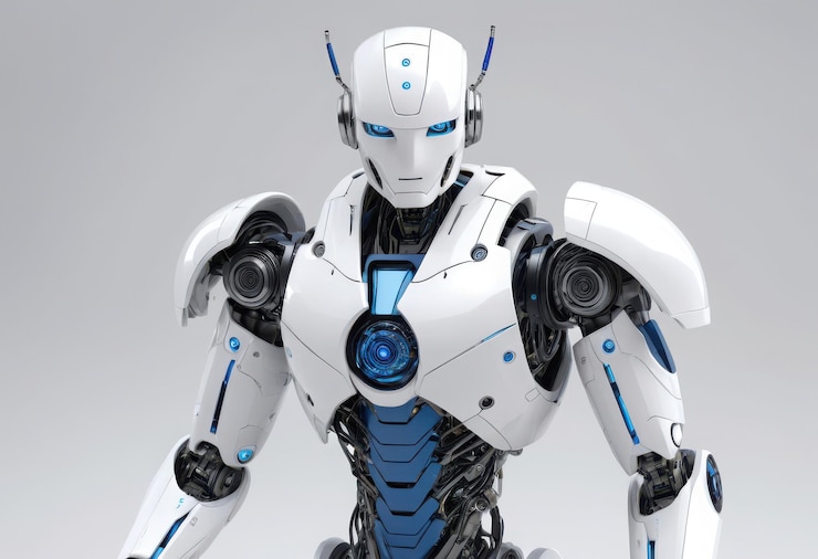 Vektor en robot som har ordet robot på sig