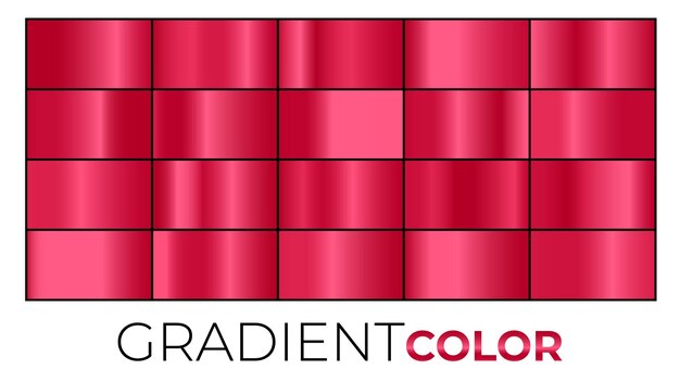 En rød og pink gradientfarve skærm med en hvid baggrund.