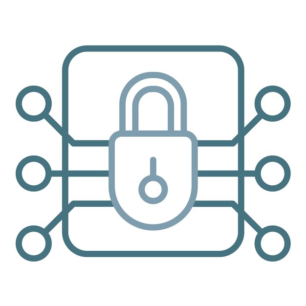 Encrypted Data Duotone Illustration