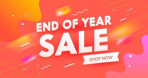 End of Year Sale Banner, Digital Social Media Marketing Advertising.