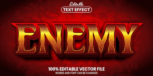 Enemy text, font style editable text effect