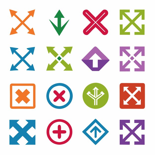 Engaging Icons Set for Wayfinding Strategies Vector Icon Set Illustration
