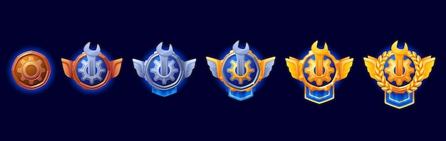Engineer level medal game rank badges icons
