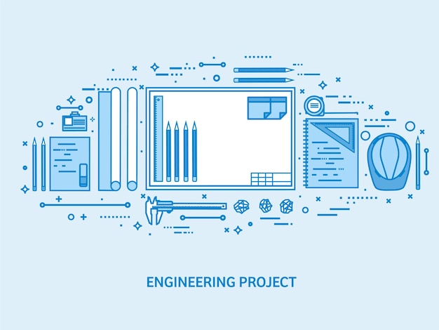 Engineering and architecture drawing construction architectural project design sketching workspace