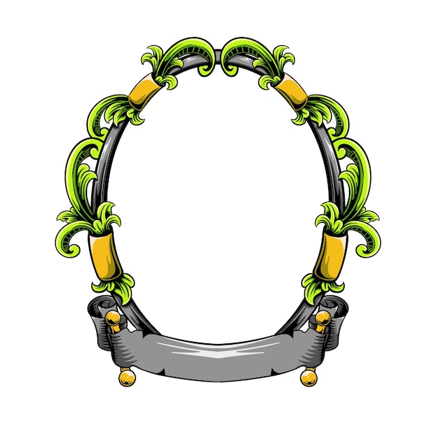 engraved image design with unique circle shape in luxurious color vector