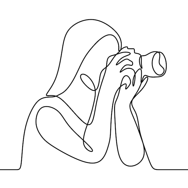 enjoy working with camera online continuous single line art