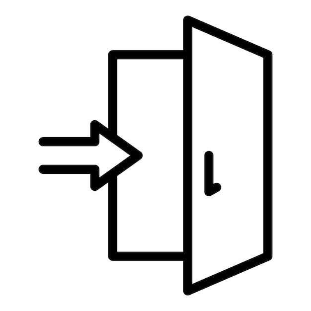 enter door interface icon outline enter door interface vector icon for web design isolated on white background