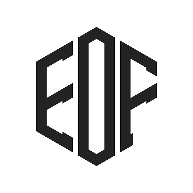 eof logo design initial letter eof monogram logo using hexagon shape