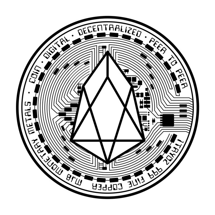 Vektör eos coin siyah silueti