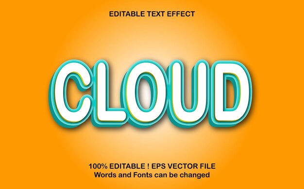 EPS Cloud 3d Text Effect