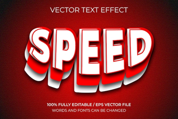 EPS editable vector speed 3d text design