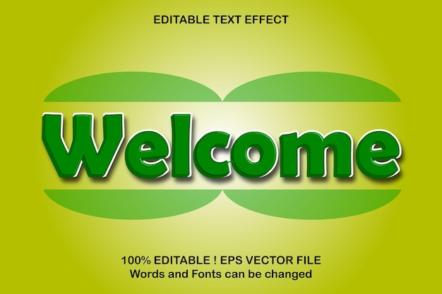 eps welcome 3d text effect