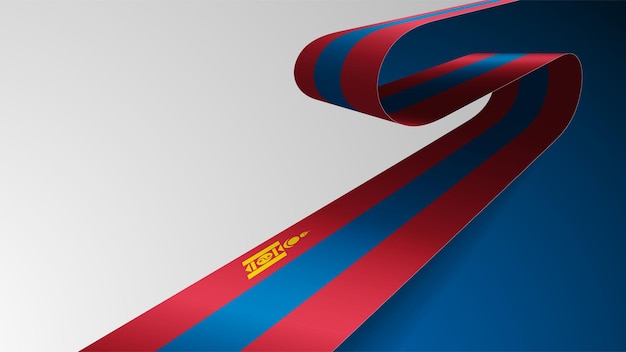 EPS10 Vector Patriotic background with Mongolia flag colors