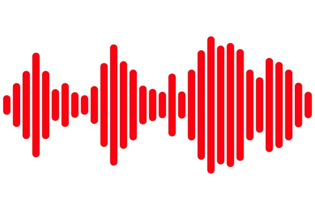 Equalizer musikalisk ljudvåg isolerad på vit bakgrund Vektorillustration