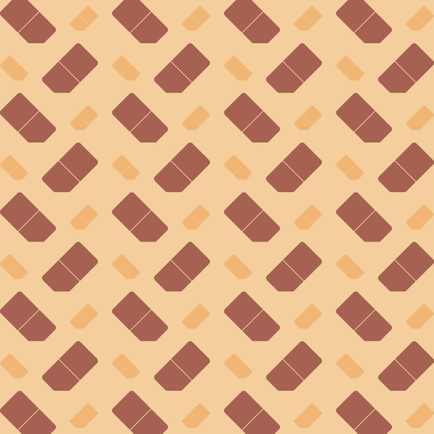 Eraser trendy design brown repeating pattern vector illustration background