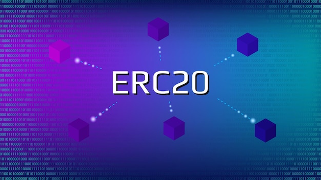 ERC20 Ethereum Request for Comments unique identifier of the Ethereum standard ERC20 tokens adopt this standard for development and voting protocols Vector illustration