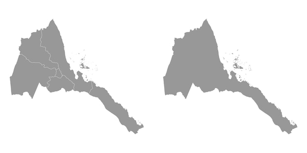 Eritrea map with administrative divisions Vector illustration