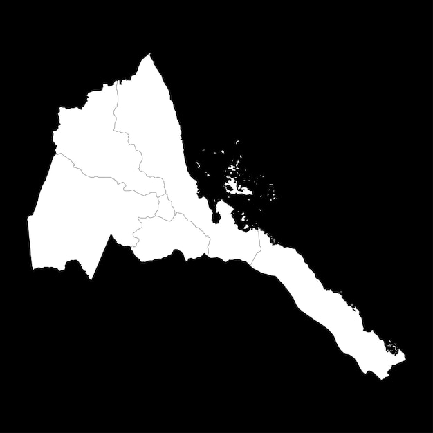 Eritrea map with administrative divisions Vector illustration