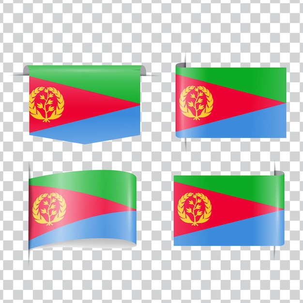 Eritrea tag national flag with shadow