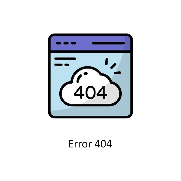 Error 404 Vector Filled Outline Icon Design illustration