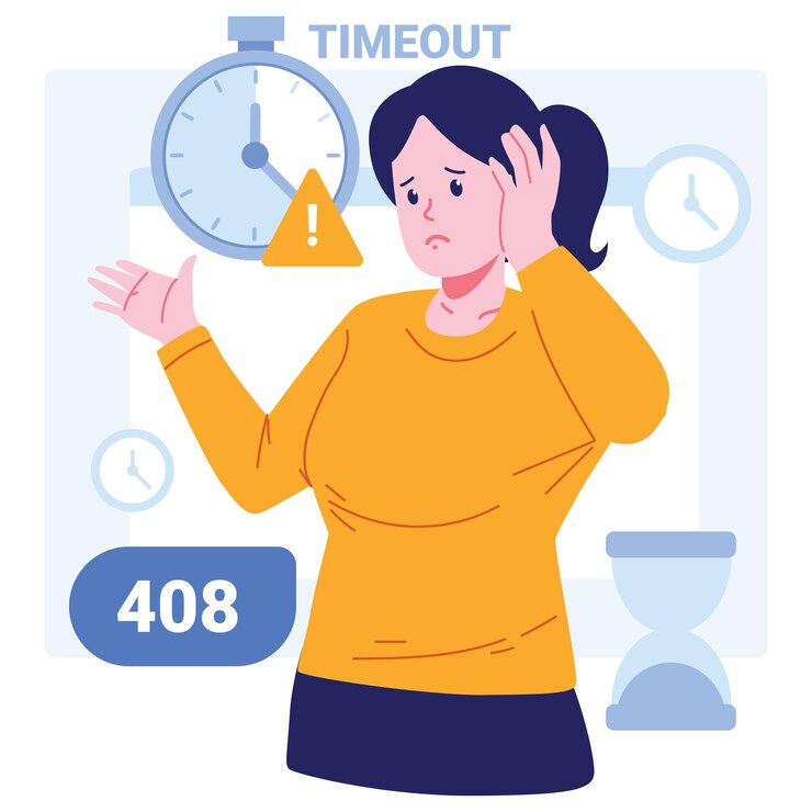 Vektör error 408 character illustration