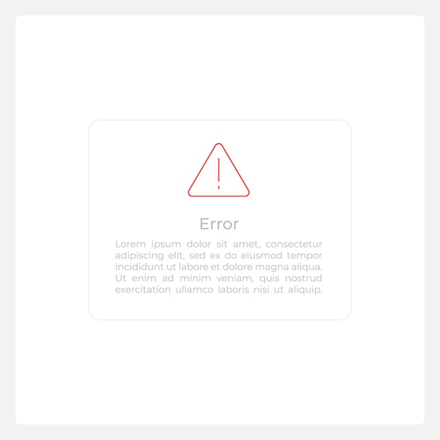 Error notification UI element template