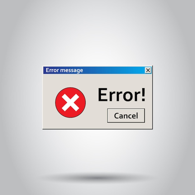 Error warning message icon Vector illustration on isolated background Business concept virus alert pictogram