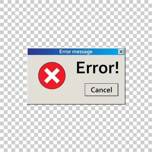 Error warning message User Interface window Virus alert illustration