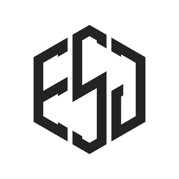 ESJ Logo Design Initial Letter ESJ Monogram Logo using Hexagon shape