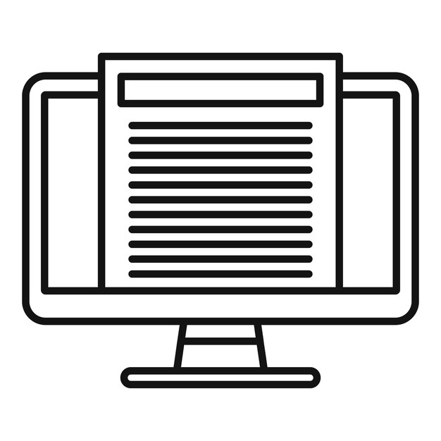 estimator pc moitor icon outline estimator pc moitor vector icon for web design isolated on white background