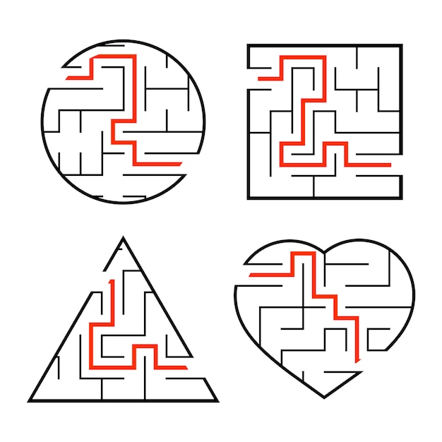 Et sæt labyrinter.