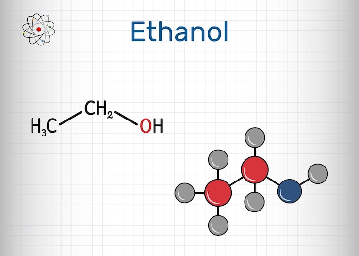 Vektör ethanol c2h5oh molecule sheet of paper in a cage vector illustration
