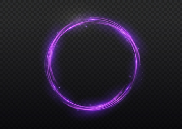 Ethereal fire portal with spark flame Purple circle of witches with runes Glowing trail effect
