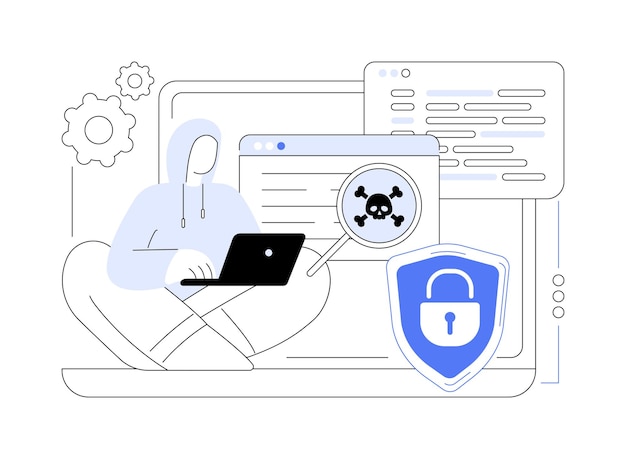 Ethical hacker abstract concept vector illustration