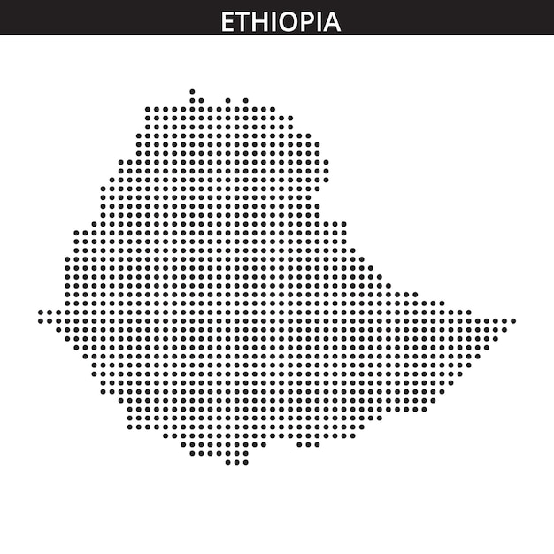 Ethiopia map in dots