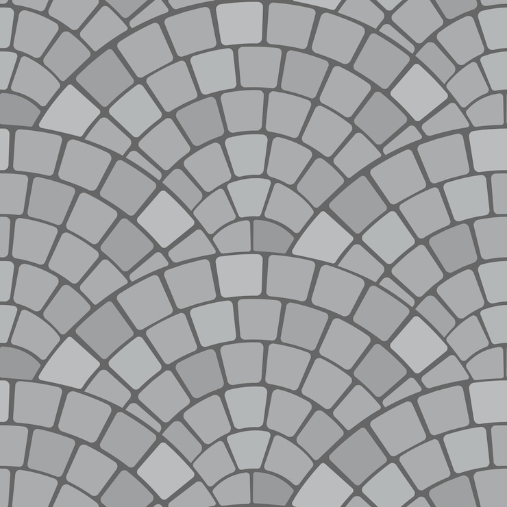 Vektör european or cobble fan pavement tile pattern