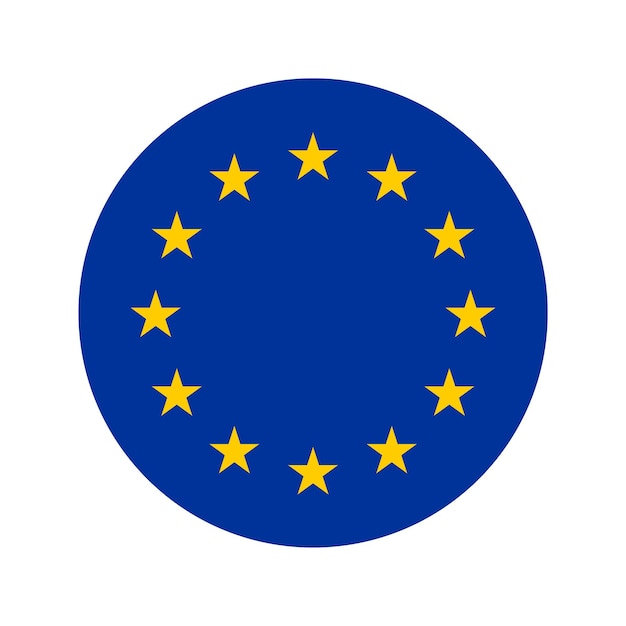 european union flag with blue background and yellow stars