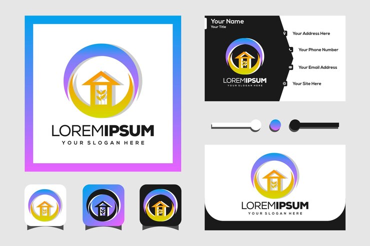 Vektör ev ve daire modern logo tasarımı