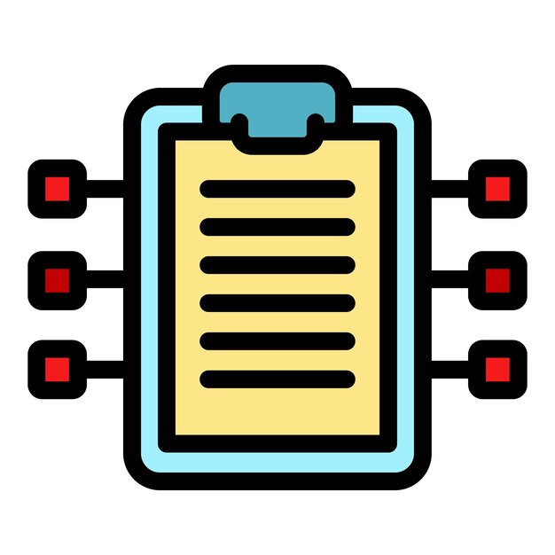 Event clipboard icon Outline event clipboard vector icon color flat isolated
