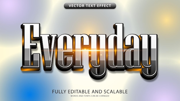 everyday text effect editable with light effect eps file