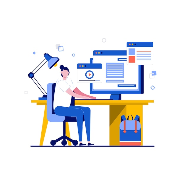 exam preparation concept with character learning