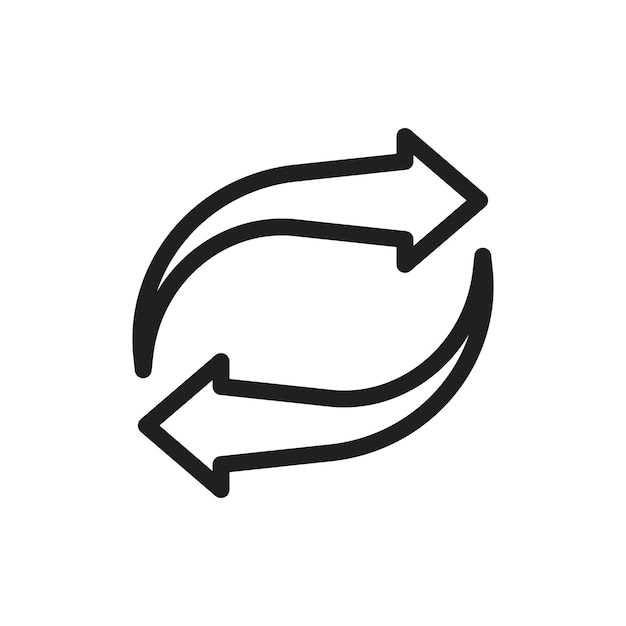 exchange icon flat art in black and white isolated