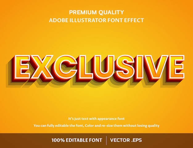 Exclusive 3d easy editable font effect