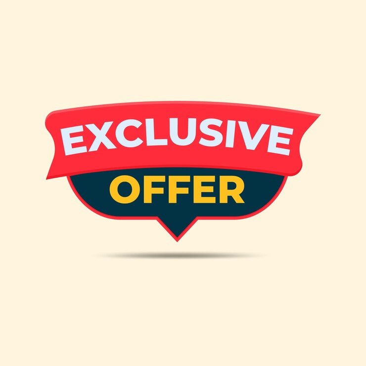 Exclusive offer label flat badge