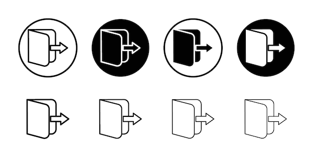 Exit icon flat and simple set design