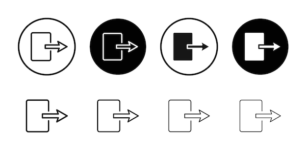 Exit icon Thin line flat illustration