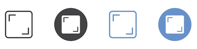 expand icon flat line symbol set