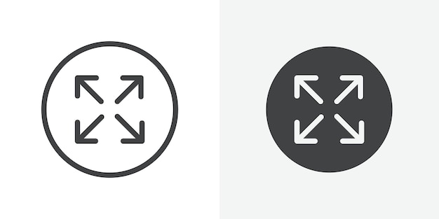 Expand icon Outline vector sign