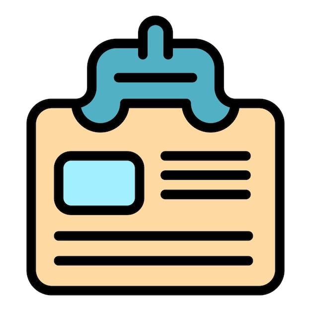 Experience id card icon Outline experience id card vector icon color flat isolated