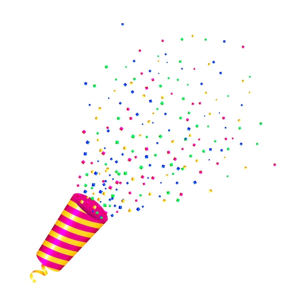 Exploding party popper with contetti